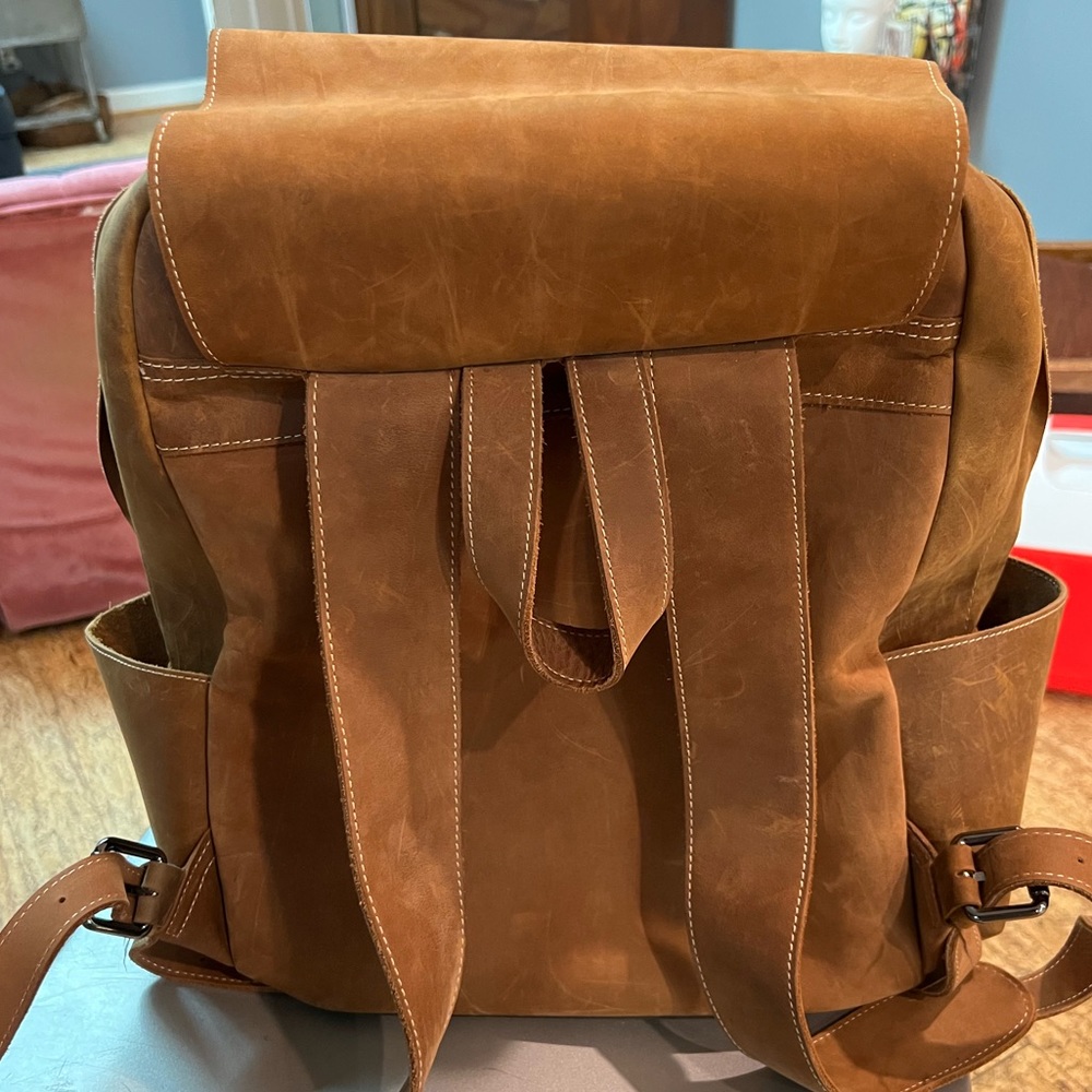 BULLSTRAP LEATHER RUGGED BACKPACK - Terra